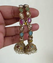 Restocked Bollywood Style Polki Kundan antique finish Jhumka Bangles Set Punjabi Pearl bangles Set/Bridal bangles/ wedding jewelry/pakistani