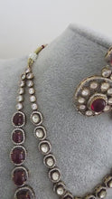 Ruby Victorian Moissanite polki Cz diamond Necklace, Indian Bridal Jewelry, Bollywood Sabyasachi Designer necklace, Pakistani Wedding