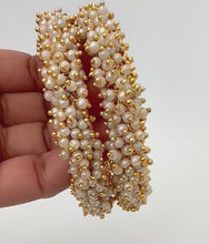Set of 2 Clustered pearls Bangle/Indian classic bangles/Bridal bangles/Indian wedding Jewelry/Gold bangles/chuda bangles/Pearl bangles