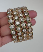 Gold plated Polki kundan bangles 4pcs /Kundan Bangles/Meenakari bangles\Bridal Bangle/Indian Wedding/Pakistani/Punjabi