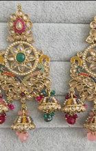 Multi Antique Polki Pearl Stone Kundan Earrings/Long Kundan Stone Chandbali/Indian Earring/pearl Earring/Pakistani Earring/Statement Earring