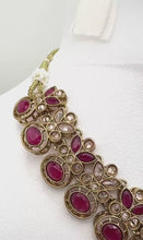 Hotpink Antique Polki Kundan necklace set/Reverse Ad Necklace/Statement necklace/Indian/Punjabi Necklace/Pakistani Jewelry/Bridal necklace/