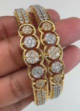 Set of 2 Cz Classic Bangles With 2 Tone Plating /CZ Bangles/Bracelet/Indian Party Bangles/CZ stone bangle/Indian wedding/bridal jewelry 2pcs