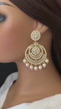 Bollywood Kundan dangle Earrings Indian long Earrings pearl Earrings Earrings Statement Earrings Long chandelier bridal earrings