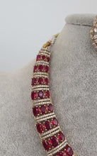 Ruby Red Victorian Moissanite polki Cz diamond Necklace, Indian Bridal Jewelry, Bollywood Sabyasachi Designer necklace, Pakistani Wedding