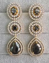 Black Gold American Diamond Earrings/Indian Jewelry/Pakistani Jewelry/Bollywood Jewelry/CZ earrings/AD earrings/Statement earrings/Gift