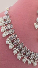 Silver Polki Kundan necklace set/Statement necklace/Indian Jewelry/Pakistani Jewelry set/Weddings necklace/Bridal necklace/Indian necklace