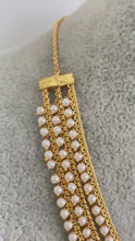 Gold Layered Pearl Necklace/Traditional Indian jewelry/Punjabi/Pakistani/Wedding necklace/Bridal necklace/Indian necklace