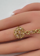 Gold Polki Single Hath Paan/Bracelet/Haath phool/Hathh Panja/finger Hand bracelet/Bridal Jewelry/hand harness/ Hand Jewelry/wedding jewelry