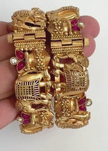 Ruby Gold single Kada bangle 1pc, Indian Amrapali bangles,Antique bangles,Temple Jewelry, South indian bangles Bridal Bangles,Indian Wedding