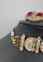 Victorian Mother Of Pearl Statement Choker, Sabyasachi Inspired Choker, Designer necklace,Indian Pakistani Jewelry for Wedding
