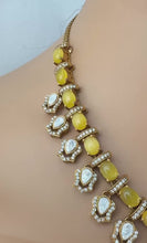 Yellow Doublet Victorian Moissanite polki Necklace,Sabyasachi Necklace, Statement Necklace, Semi Precious Necklace, Designer necklace