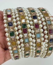 Set of 4 Navratan bangles Antique Polki Kundan Bangles 4Pc Indian bangles Punjabi Pakistani Bridal bangles for Wedding Jewelry