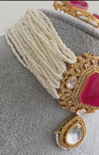 Ruby Red Doublet Moissanite Pearl Kundan Necklace/Kundan Choker/Indian wedding/Bridal jewelry/Indian Wedding/Pakistani/Punjabi