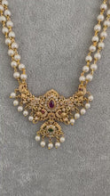Long gold plated Peacock mala Necklace/Indian Long Necklace/South Indian Necklace/Temple jewelry/Indian Wedding/Rani Haar/Pakistani Jewelry