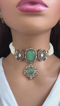 Victorian Moissanite polki Doublet Stone Choker Necklace, Sabyasachi Necklace, Statement Necklace, Semi Precious Designer necklace, Bridal