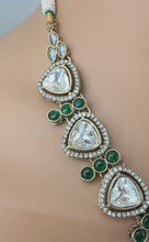 Green Kundan Necklace Set, uncut Kundan Necklace, Indian Pakistani jewelry for wedding, Bridesmaid jewelry, Indian Kundan necklace