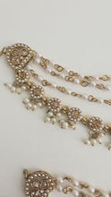 Dull Gold kundan pearl Ear Chain/Sahare/Pearl kaan chain/Earring support chain/Indian Jewelry/Pakistani Jewelry/Bahubali Eaarrings sahara