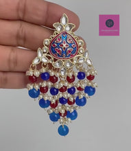 Bollywood Meenakari Kundan Chandbali Earrings/Indian Earrings/pearl Earring/Pakistani /Statement Earrings/Long chandelier/Indian wedding