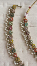 Navratan Delicate Antique Polki Kundan necklace set/Reverse Ad Necklace/Statement necklace/Indian/Punjabi Necklace/Pakistani Jewelry