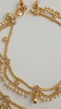 Bridal Gold Plated Anklet Pair/Payal/Moti Payal/Jhanjran/Panjeb/Pajeb/Indian Traditional Anklets/Indian Jewelry/ Pakistani Jewelry