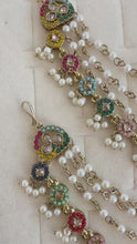 Multi Dull Gold kundan pearl Ear Chain/Sahare/Pearl kaan chain/Earring support chain/Indian Jewelry/Pakistani Jewelry/Kaan sahara Chain