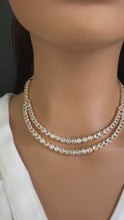 Gold Tone 2 layered CZ American Diamond Necklace/Gold CZ Stones Necklace/Elegant/Unique Jewelry/Indian/Pakistani/Bollywood/Indian Wedding
