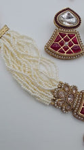 Ruby Pearl Antique Polki Kundan Choker Necklace set, Indian jewelry, Pakistani necklace, Punjabi necklace, bridal, Indian wedding