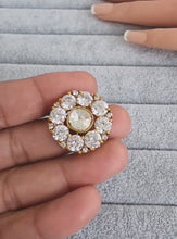 Fine Victorian Moissanite Polki Ring/Adjustable Ring/Indian Ring/Pakistani/Punjabi/Indian Jewelry/Bollywood/Statement ring, Cocktail Ring