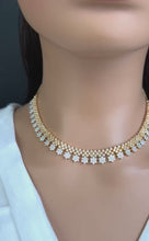 Gold Dual Tone CZ American Diamond necklace/Dainty Gold CZ Stones Necklace/Elegant/Unique Jewelry/Indian/Pakistani/Bollywood/Indian Wedding
