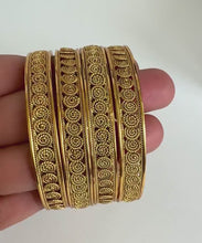 Indian Gold bangles, Temple Jewelry, South Indian bangles, Kada bangles, Indian Jewelry, Pakistani jewelry, Set of 4 bangles