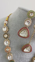 Multi Antique Dull Gold Kundan Pearl Necklace Set/ Kundan necklace/Bollywood Jewelry/Indian jewelry/ Pakistani necklace/ punjabi necklace