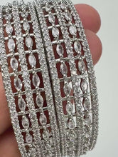 Set of 2 Silver CZ Diamond Bangles/CZ Bangles/Bracelet/Indian Party Bangles/CZ stone bangle/Indian wedding/bridal jewelry/Pakistani