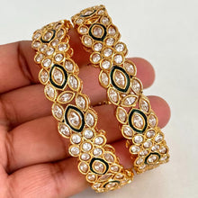 Gold Polki Indian Bangles 2pc, Antique Meenakari Bangles With Gold Plating, Indian gold bangles, Indian wedding Jewelry, Pakistani bangles