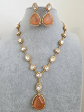 Peach Doublet Moissanite Kundan Necklace/Kundan Choker/Bollywood Jewelry/Indian wedding/Bridal jewelry/Indian Wedding/Pakistani/Punjabi